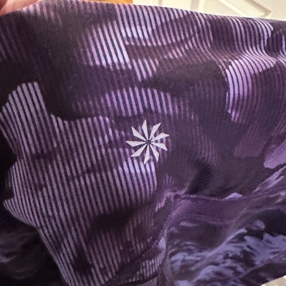 Athleta Rainier Printed Purple Leggings — 2X — like new - Picture 8 of 9